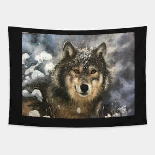 Hey There Winter Wolf Tapestry