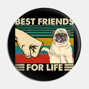 Snuggle Squad Pug Love, Best Friends For Life Dog Shirt Pin