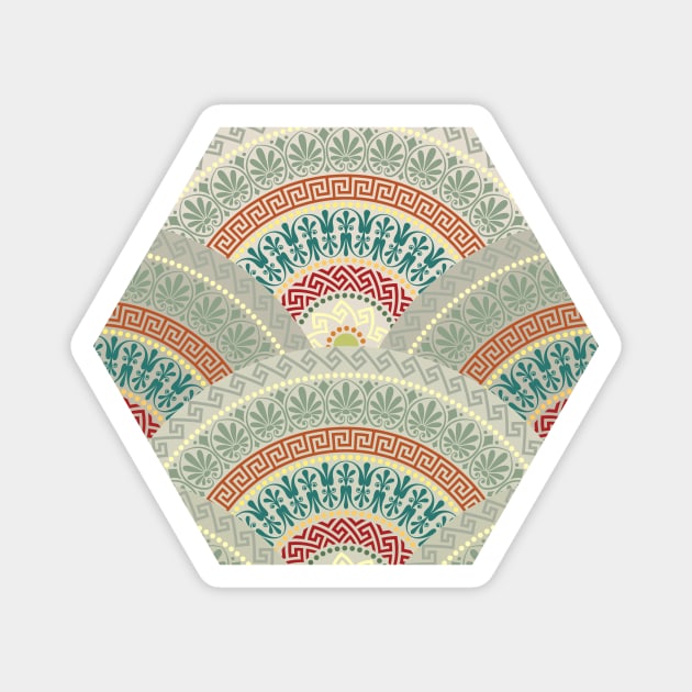 Pastel fan Greek patterns Magnet by kavalenkava