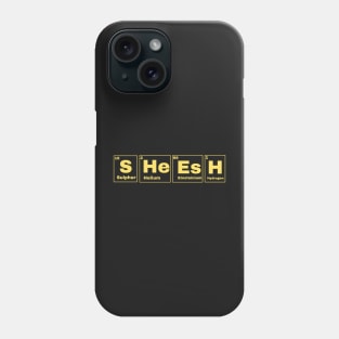 Sheesh Text Periodic Table Slogan Yellow Phone Case