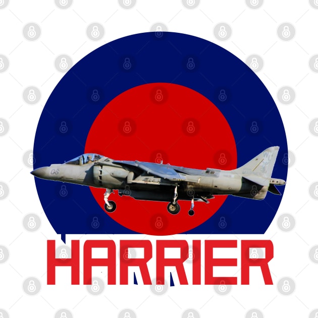 Harrier Jump jet in RAF Roundel by AJ techDesigns