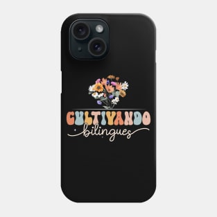 Cultivando Bilingues Best Spanish Teacher Dual Language Crew Phone Case