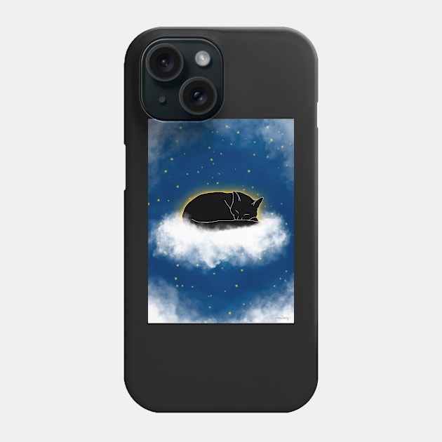 Stars In Heaven Black Cat Phone Case by Msstorey