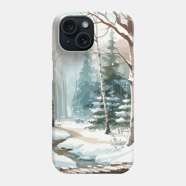 Winter Woodland Phone Case by Siha Arts