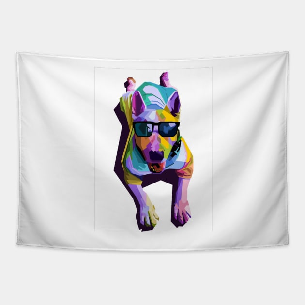 Bull terrier Tapestry by Hand-drawn