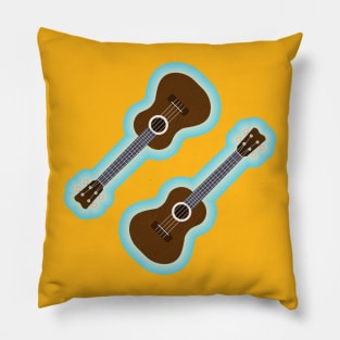 Ukelele with colourful border Pillow