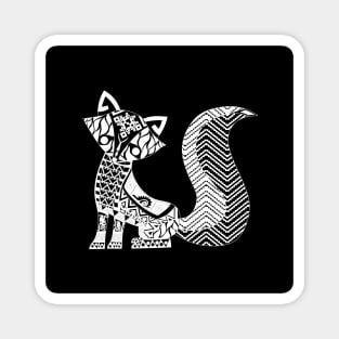 cute fox in animal pattern vector wallpaper in totonac design Magnet