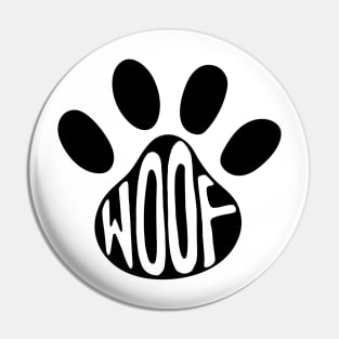 Woof Dog Paw Illustration Pin