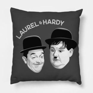 Laurel & Hardy (Monochrome) Pillow