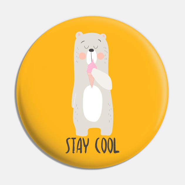 Stay Cool, Polar Bear Pin by Dreamy Panda Designs