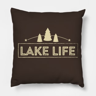 Lake Life with Trees and Stars Pillow