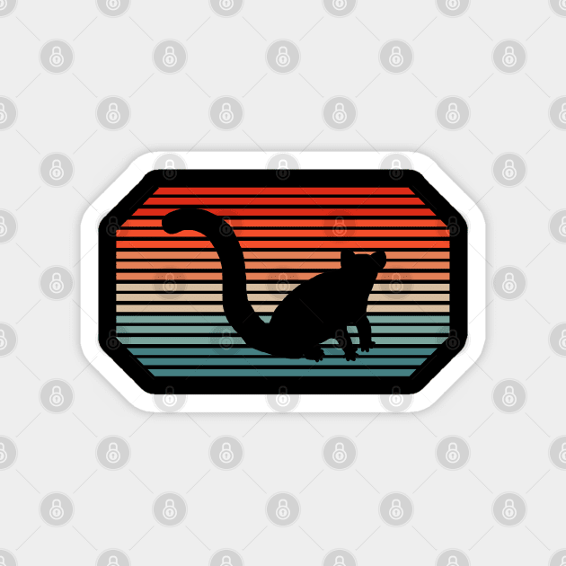 Retro ring-tailed lemur design sunset animal love lemur Magnet by FindYourFavouriteDesign