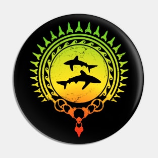 Oceanic whitetip shark Caribbean pride Pin