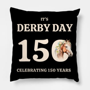 Celebrating 150 Years KY Derby Day Men Women Retro Pillow