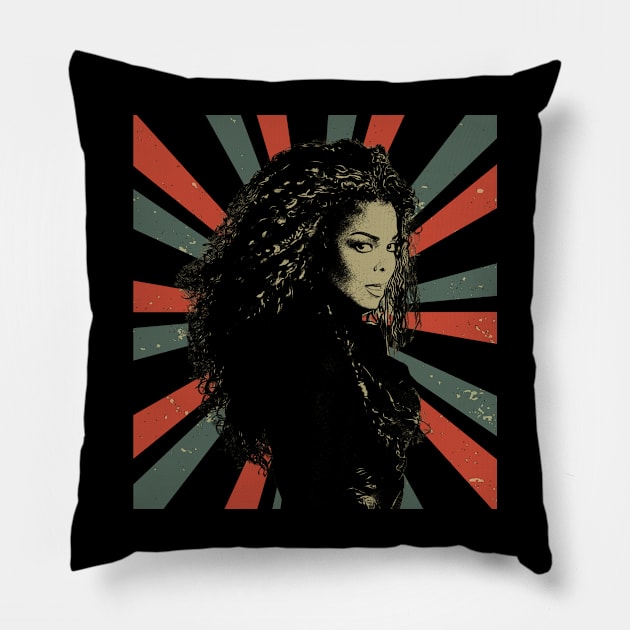 Janet Jackson || Vintage Art Design || Exclusive Art Pillow by Setipixel