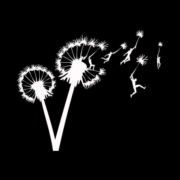 Dandelion People Flight - white silhouette by zomboy