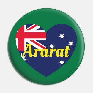 Ararat VIC Australia Australian Flag Heart Pin