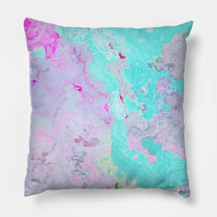 Girly Watercolor Acrylic Fluid Pour Pillow