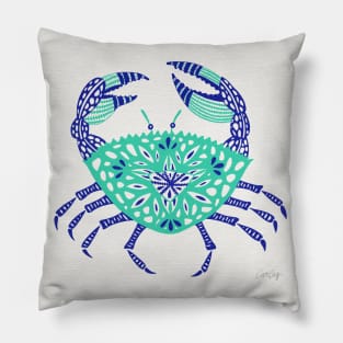 Turquoise Crab Pillow