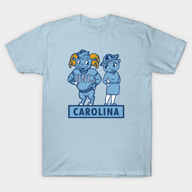 Discover UNC Vintage Boy & Girl mascot - Carolina - T-Shirt