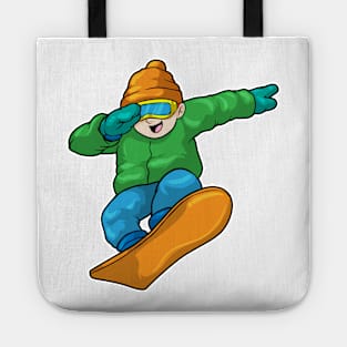 Snowboarder with Snowboard at Hip Hop Dance Dab Tote