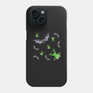 It's Raining (Sparkly Halloween) Bats and Frogs Phone Case