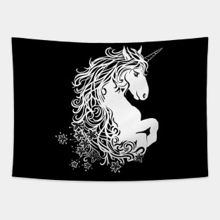 White unicorn magical creature Tapestry