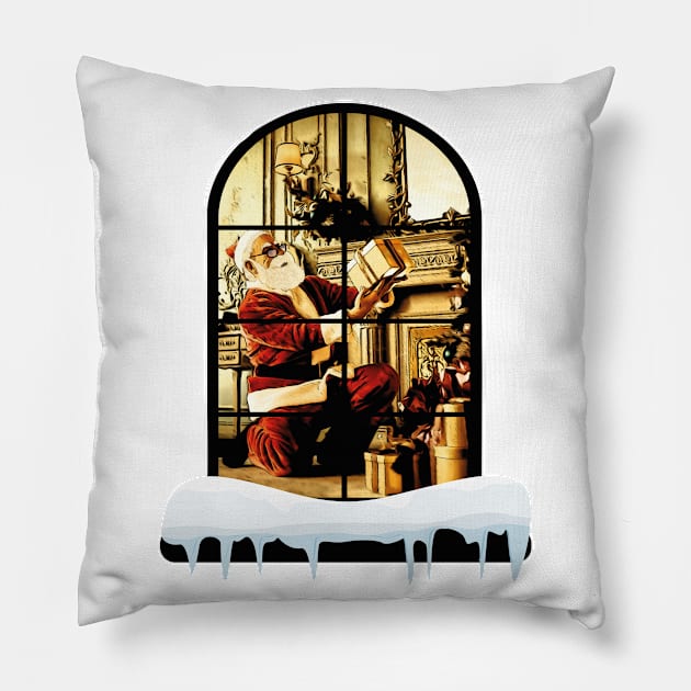 Santa in your house Pillow by Teija.I.Art&Design