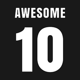 AWESOME NUMBER 10 FRONT-PRINT T-Shirt