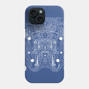 blue space alien astronaut in mayan suit ecopop Phone Case