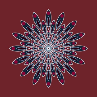 Red, White and Blue Peacock Mandala T-Shirt