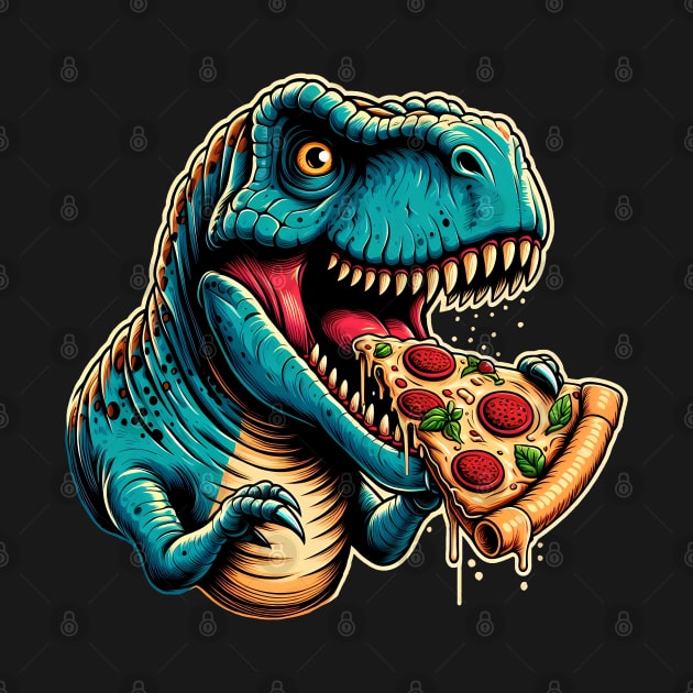 Tyrannosaurus Rex Eating Pizza by cowyark rubbark