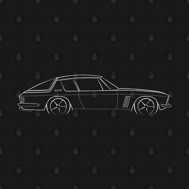 front/profile - Jensen Interceptor 2 - stencil, white by mal_photography