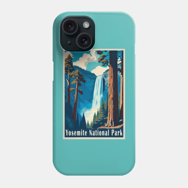 Yosemite National Park Vintage Travel Poster Phone Case by GreenMary Design