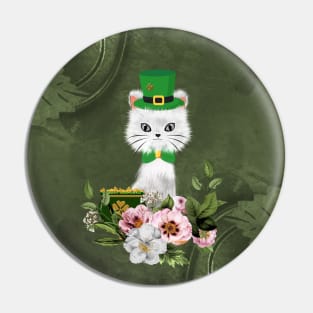 Happy st. patrick’s day, cute little cat and flowers Pin