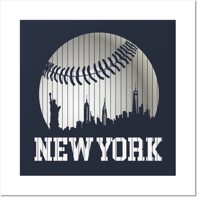 cytoplastmaximume New York NY Skyline Baseball Stripes for Gameday Retro Style Long Sleeve T-Shirt