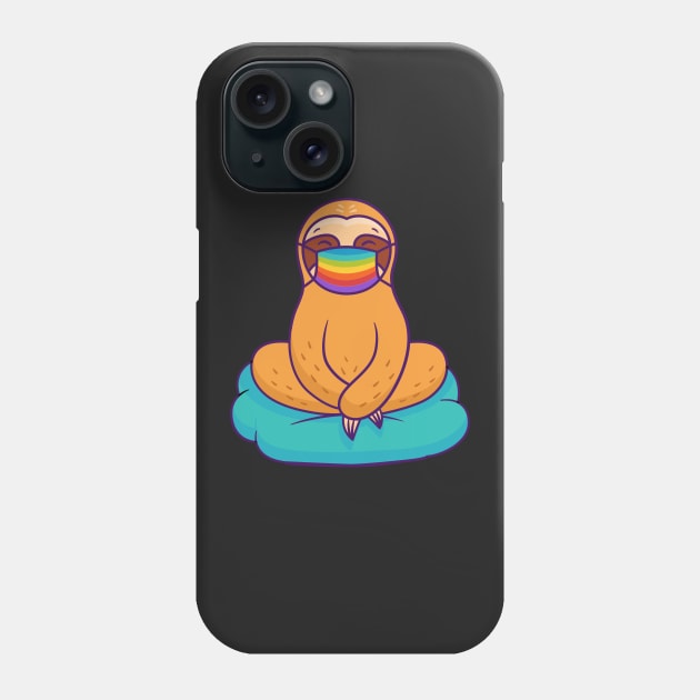 Sloth in mask, lgbt sloth, covid, coronavirus, lgbt mask, lgbt facemask, lgbt face mask, gay sloth, lgbtq sloth Phone Case by crocozen