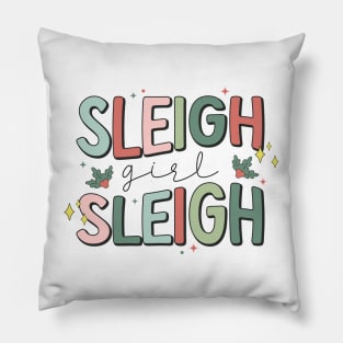 Sleigh Girl Sleigh Pillow