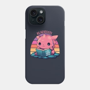 Cute Axolotl Reading Book Bookworm Phone Case