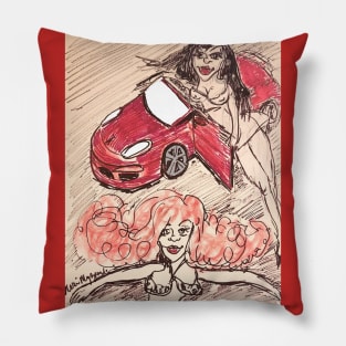 Porsche Female Models Pillow