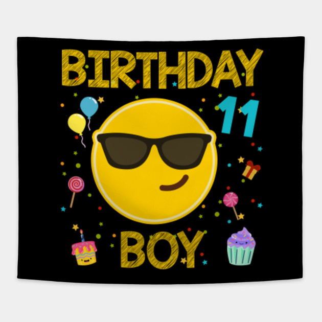 Kids Emoji 11th Birthday Boy T Shirt Fun 11 Years Old Gift