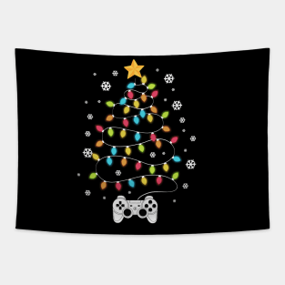 Funny Video Game Christmas Tree Lights Gifts For Video Games Lovers Tapestry