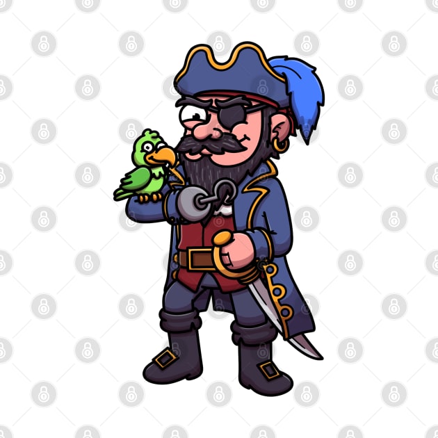 Pirate With Parrot by TheMaskedTooner