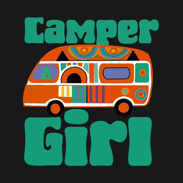 Camper girl by Suzy Shackleton felt artist & illustrator