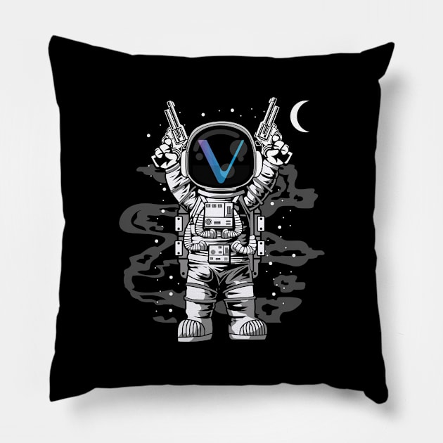 Astronaut Vechain Crypto VET Coin To The Moon Token Cryptocurrency Wallet Birthday Gift For Men Women Kids Pillow by Thingking About