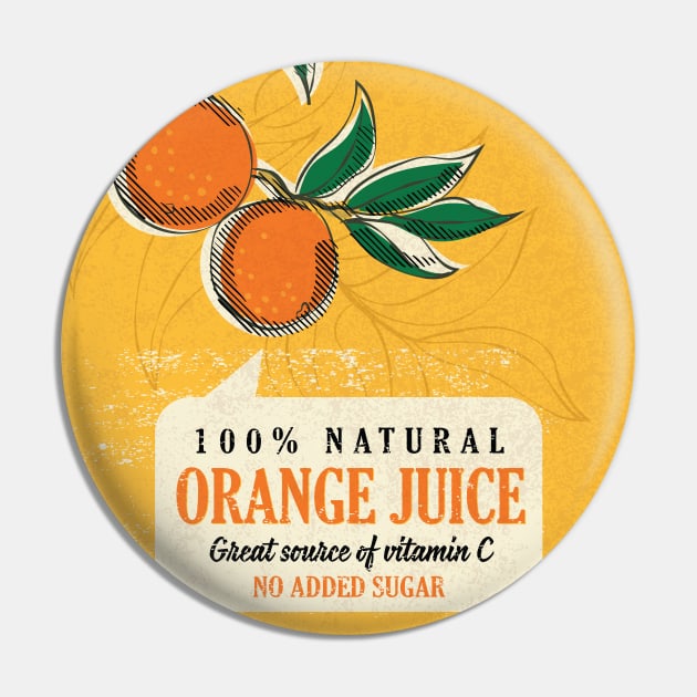 Vintage Orange Juice Ad Pin by SWON Design