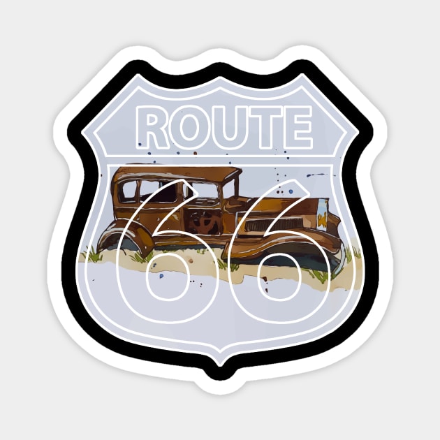 1932 Car along Route 66 in the Petrfied Woods National Park- WelshDesigns Magnet by WelshDesigns