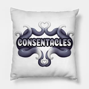 Black and White Consentacles Pillow