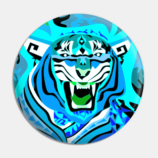 bengal tiger in ecopop art in zentangle of colors Pin