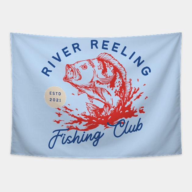 River Fishing Club Tapestry by Tip Top Tee's